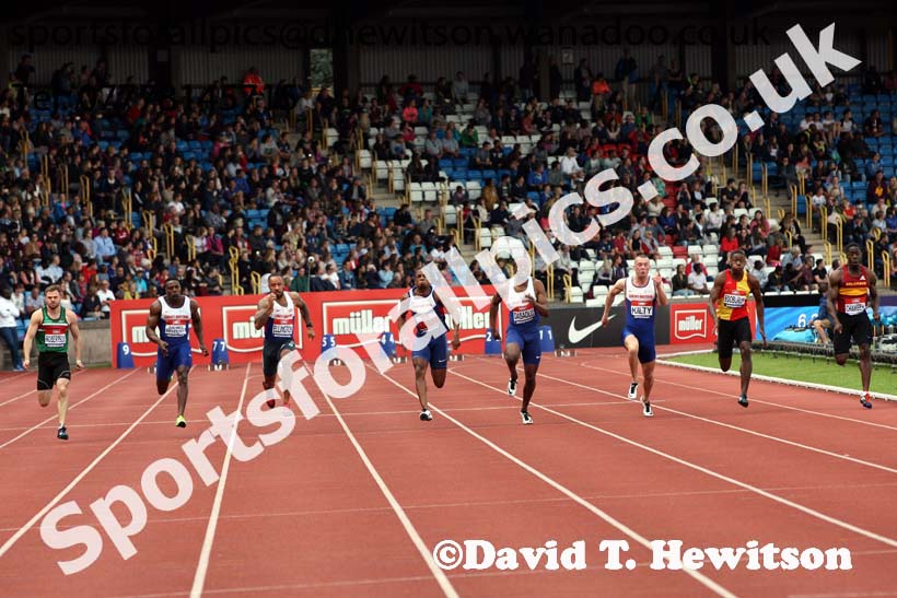 Mens 100 metres, British Championships, Birmingham. Photo: David T. Hewitson/Sports for All Pics